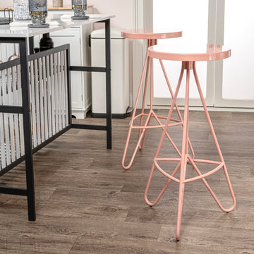 Trinity 30" Modern Industiral Iron Tripod Backless Bar Stool